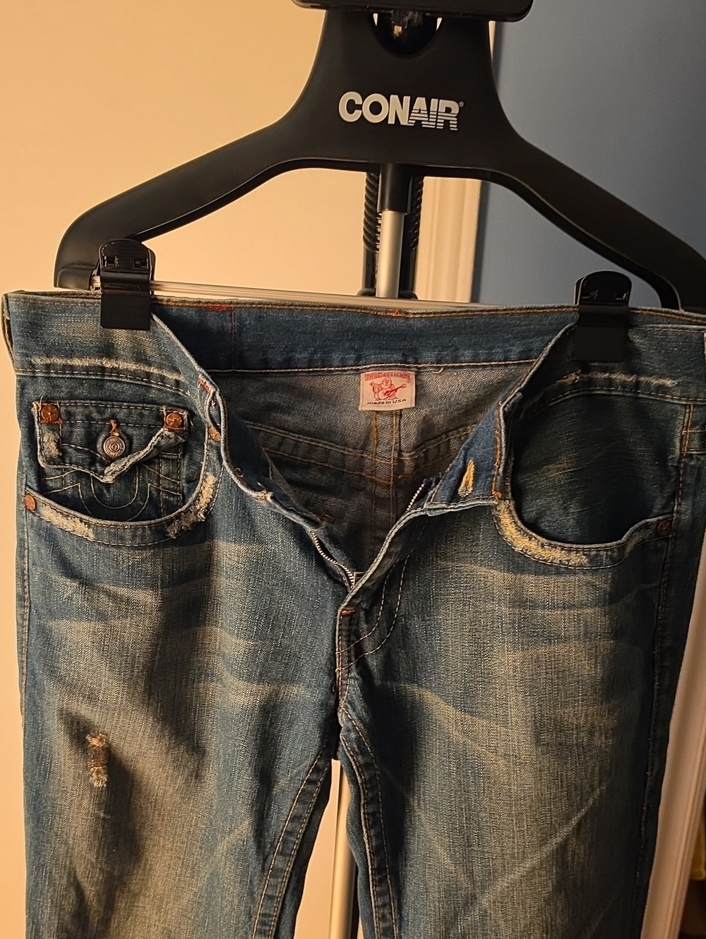 True Religion Blue Distressed Denim Jeans